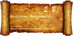 Quittner Bernadett névjegykártya